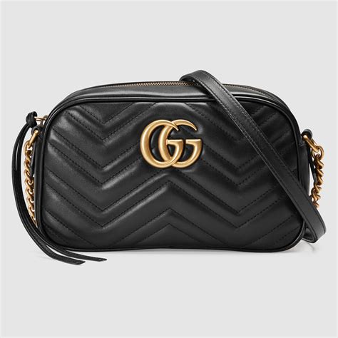 gucci black leather shoulder bag 22816114|Gucci GG Leather Shoulder Bag .